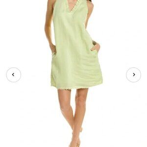 Tommy Bahama Light Green 100% Linen dress fully lined  with pockets.